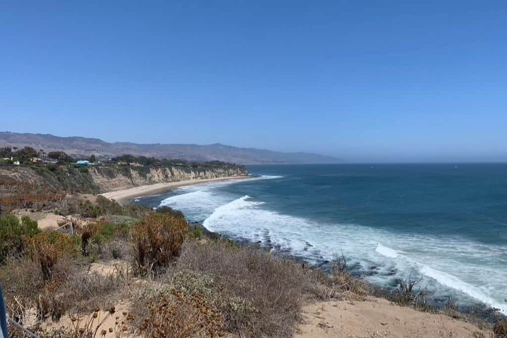 A view of the beach at Malibu.