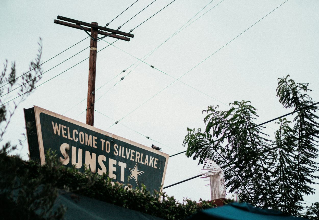 A sign that reads, "Welcome to Silverlake Sunset Junction."